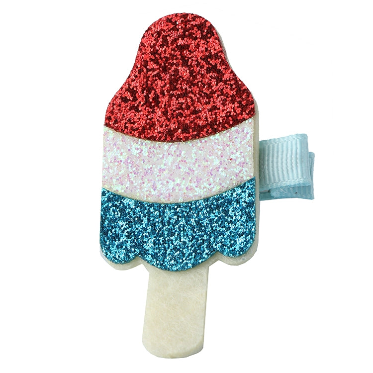 Glitter Popsicle Hair Clip - Red