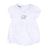 Magnolia Baby: Putting Around Pink Embroidered Collared Girl Bubble