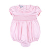 Magnolia Baby: Solid Pink Smocked Girl Bubble