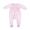 Magnolia Baby: Solid Pink Smocked Girl Footie