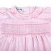 Magnolia Baby: Solid Pink Smocked Girl Footie