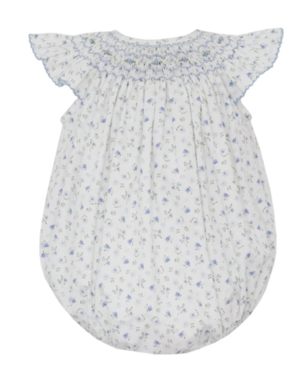 Petit Bebe: Lily French Blue Floral Angel Wing Bishop Bubble
