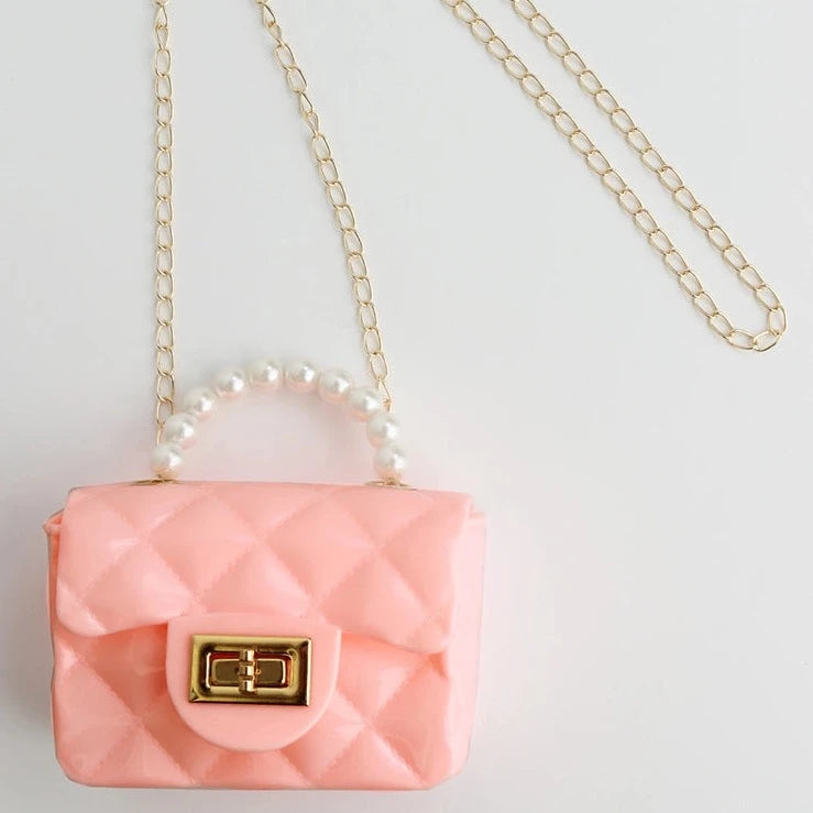 Pearl Handle Jelly Purse - Pink