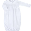 Magnolia Baby: Embroidered Gathered Gown - White