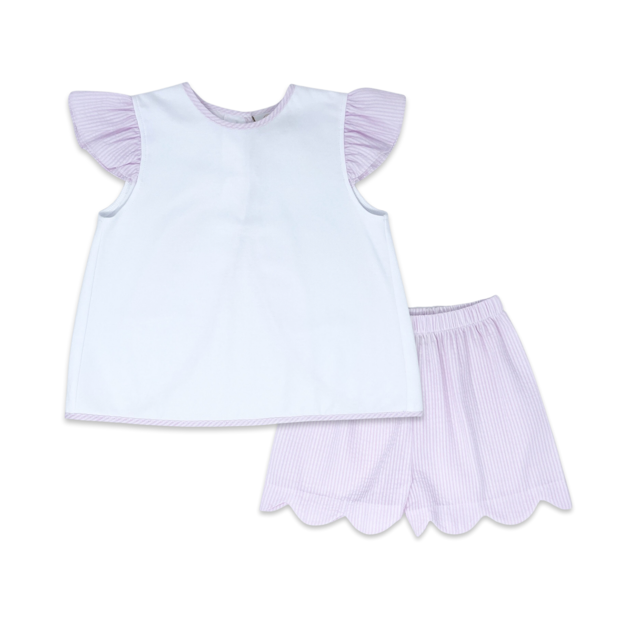 Lullaby Set: Angel Short Set - White/Pink