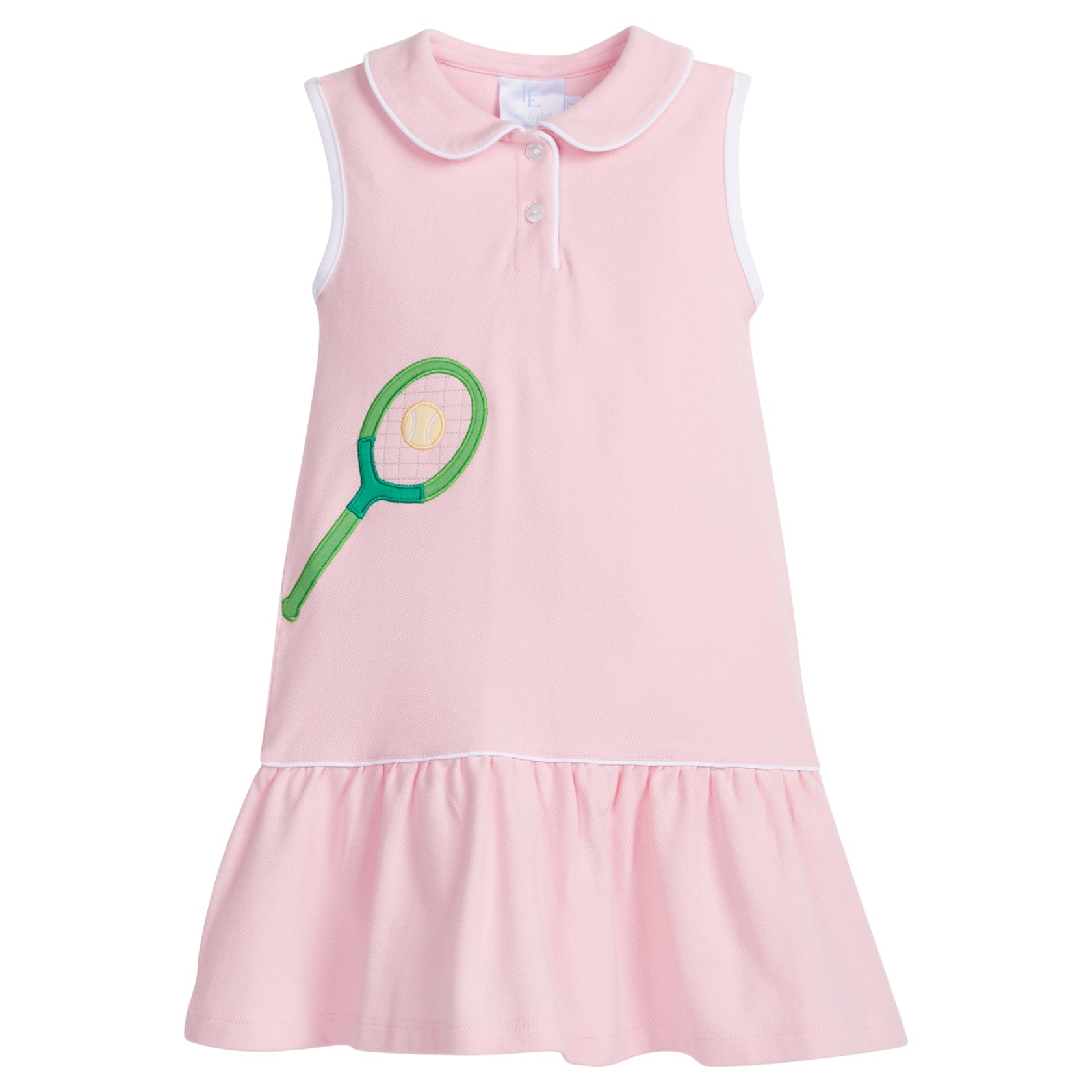 Little English: Applique Polo Dress - Tennis