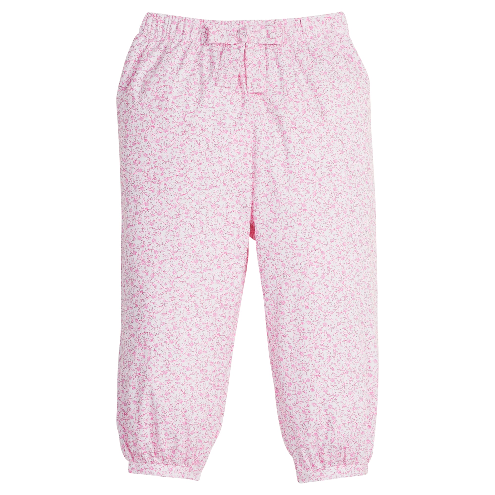 Little English: Banded Bow Pant - Pink Vinings