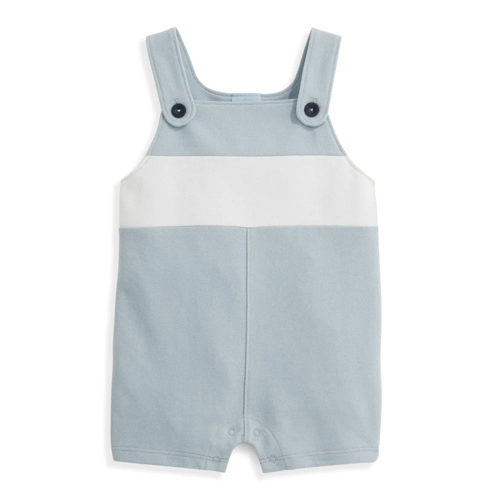 bella bliss: Pique Jersey Shortall - Moody Blue with Ivory