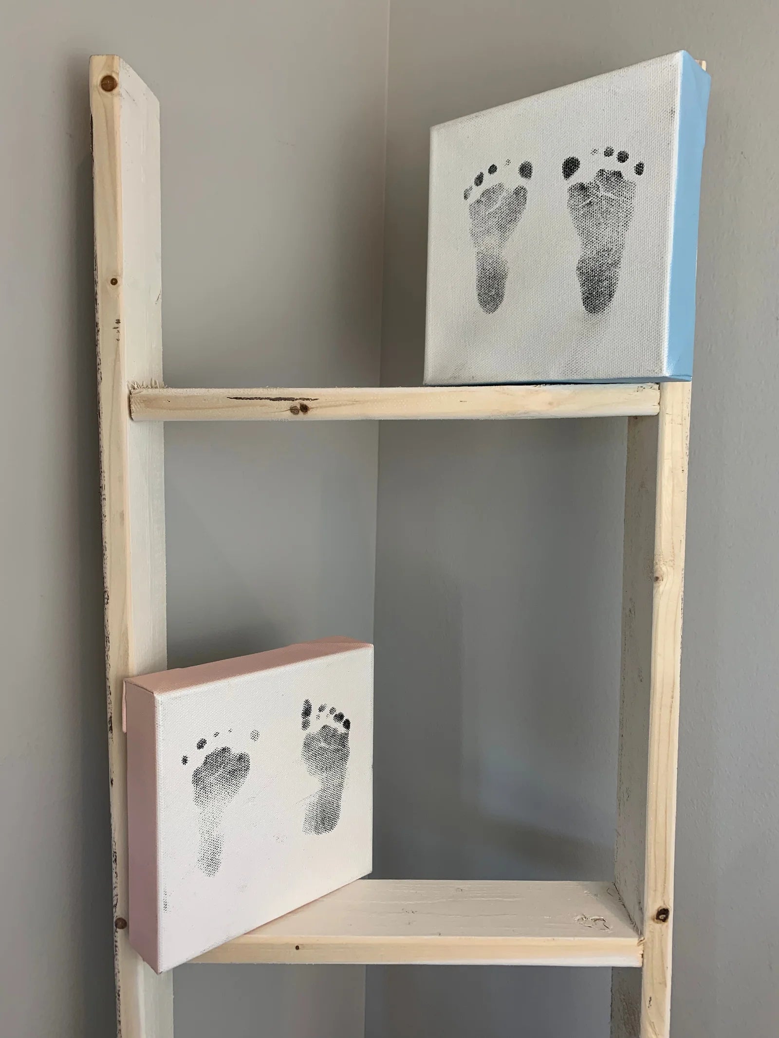Mess Free Footprint Canvas Gift Set - Blue Edges