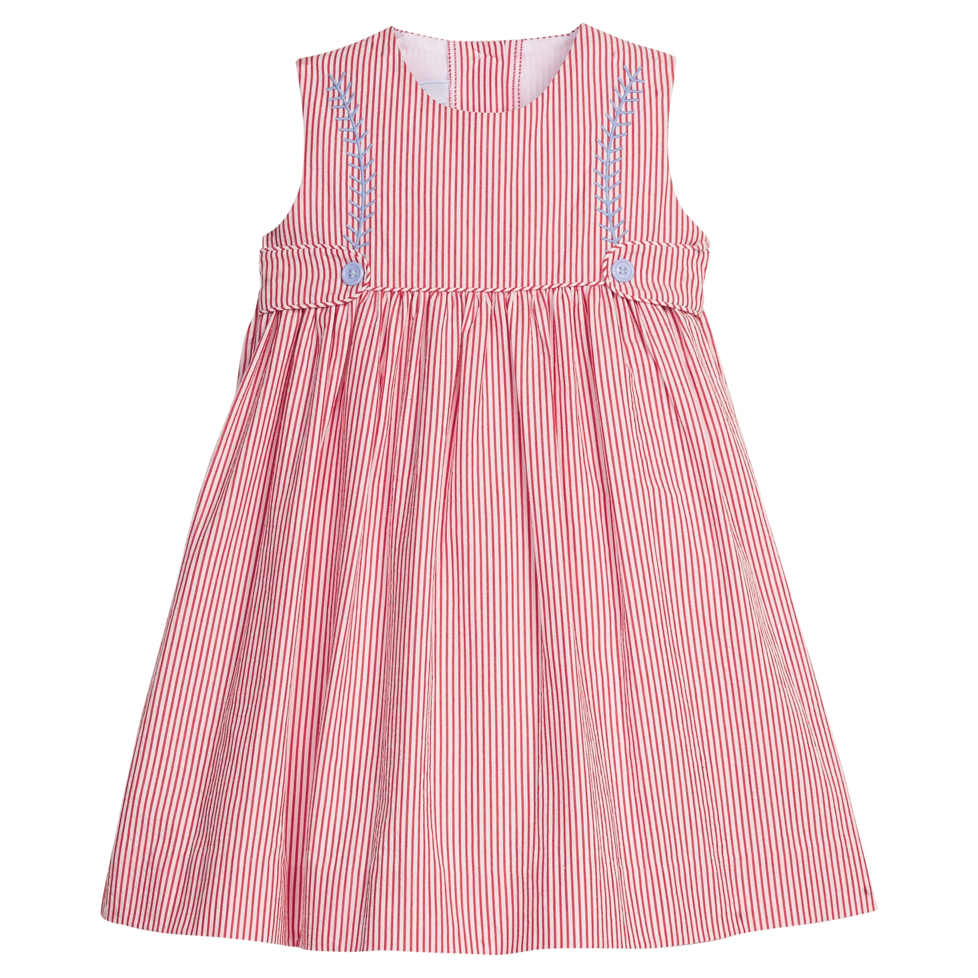 Little English: Button Tab Nantucket Dress - Baseball