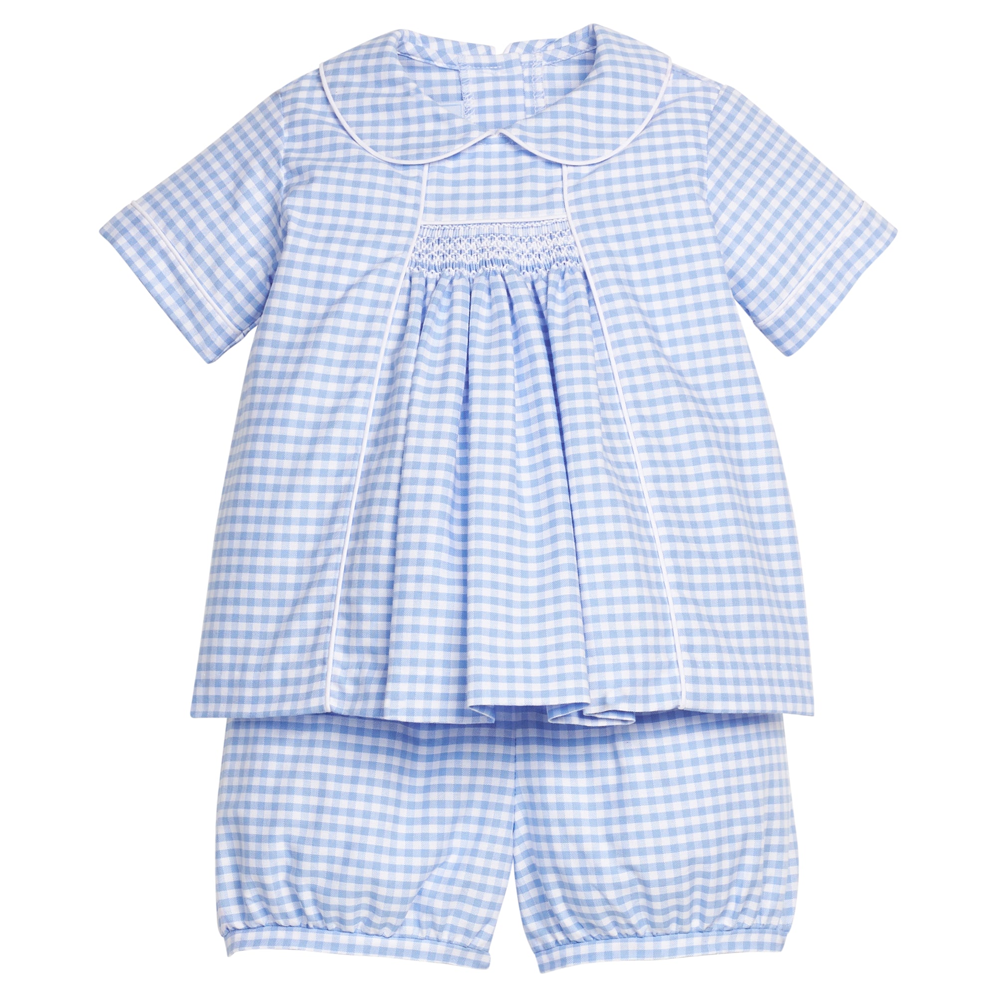 Little English: Chest Smocked Short Set - Mayfair Gingham