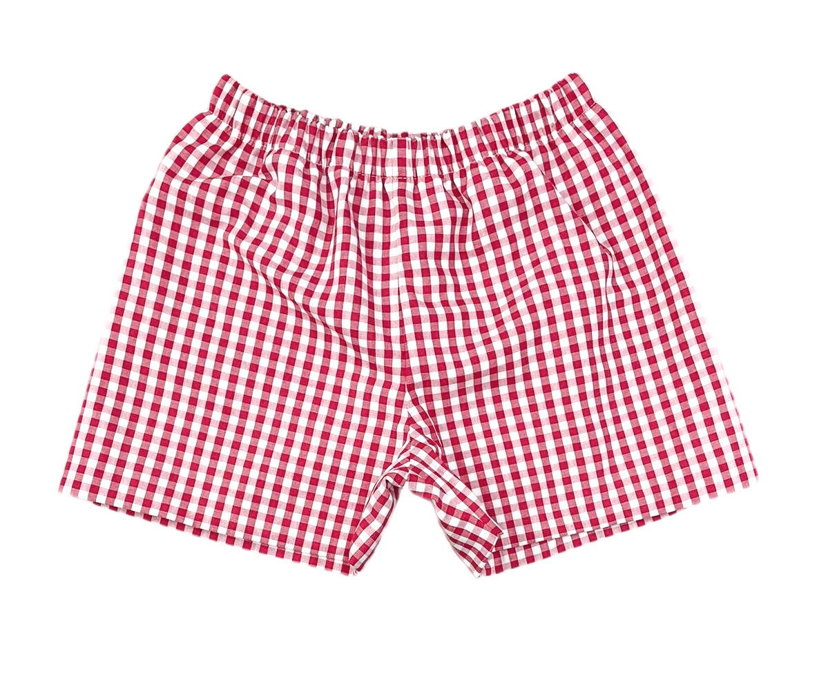 James & Lottie: Conrad Shorts Red Gingham - Game On