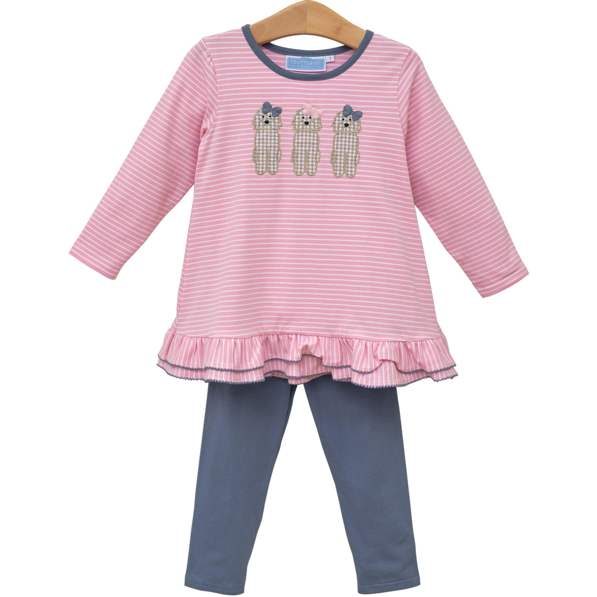 Trotter Street: Dog Ruffle Pants Set