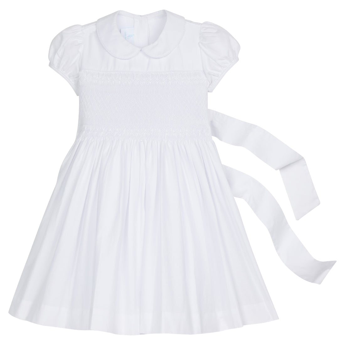 Little English: Smocked Emery Dress - White