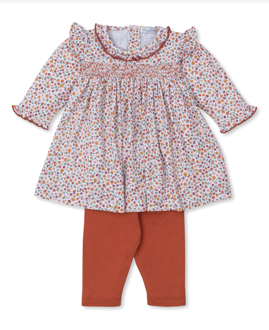 Kissy Kissy: Smocked Flower Print Dress Set