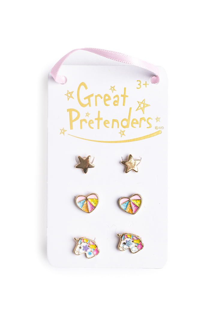 Great Pretenders: Boutique Cheerful Studded Earrings, 3 Sets