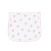 Nella Pima: Pink Heart Print Burp Cloth