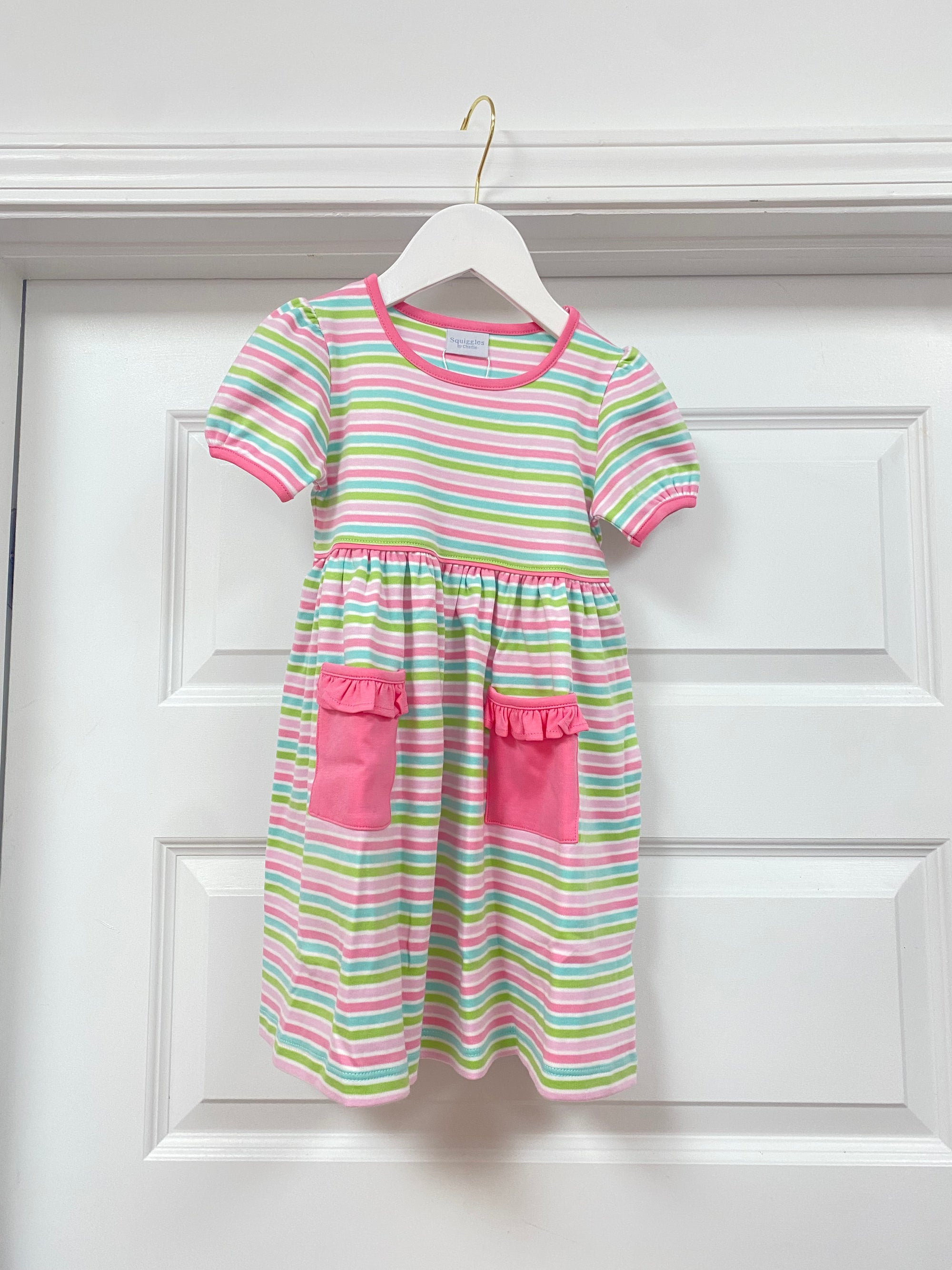 Squiggles: Short Sleeve Stripe Dress