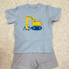 Squiggles: Construction Top w/ Blue Stripe Shorts