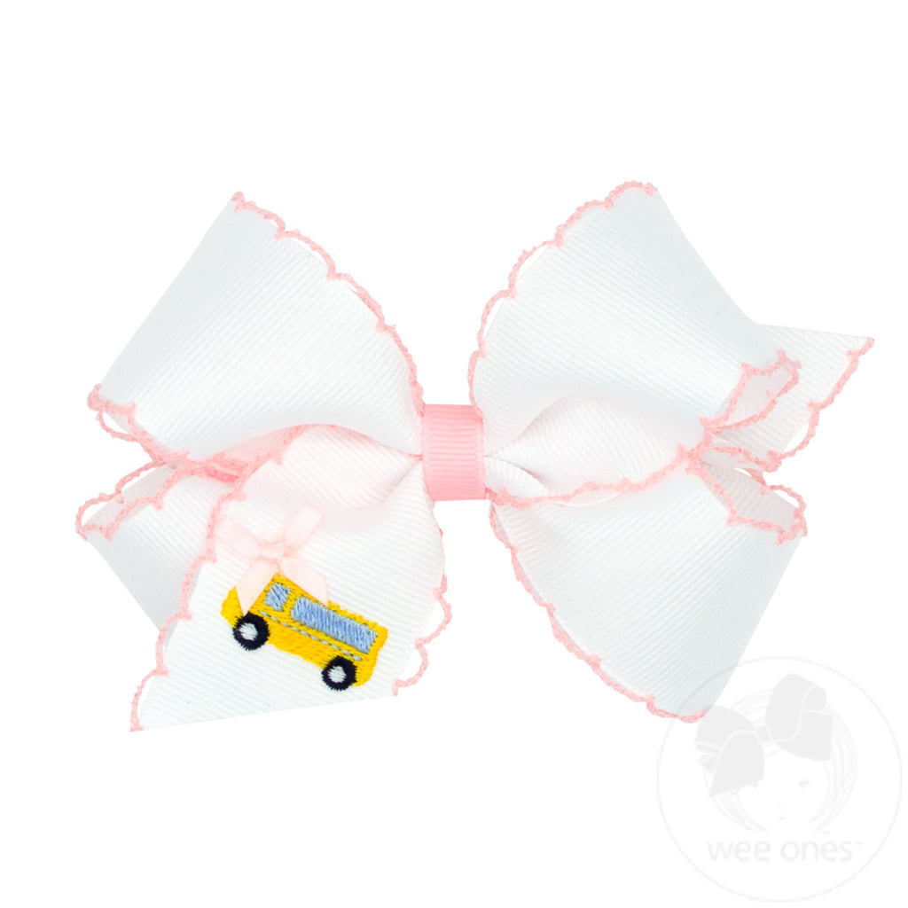 Wee Ones: Moonstitch Edge and School-themed embroidery Bus