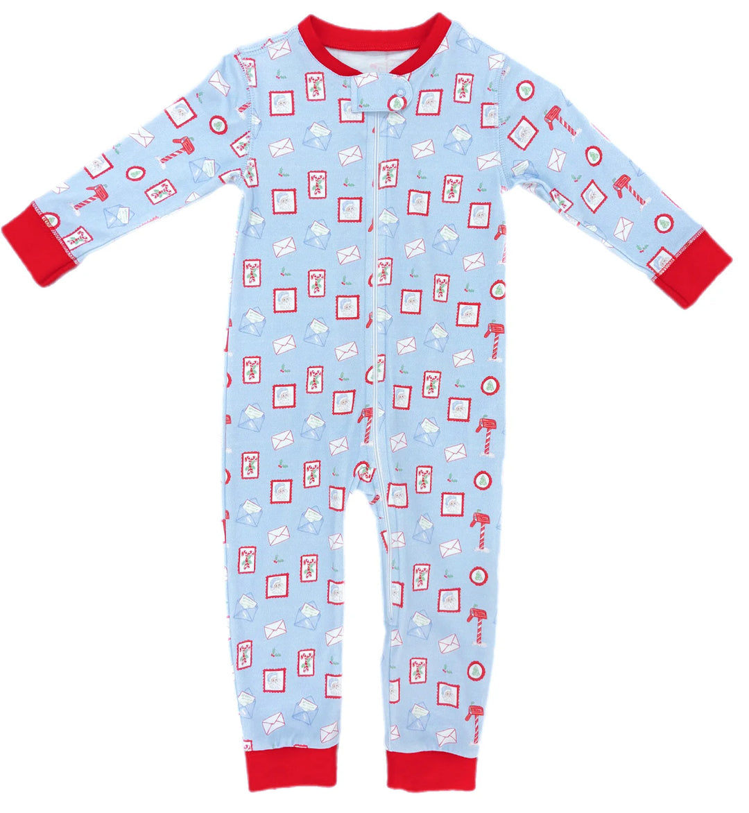 James & Lottie Boys One Piece Zip Up Jammies Letters to Santa