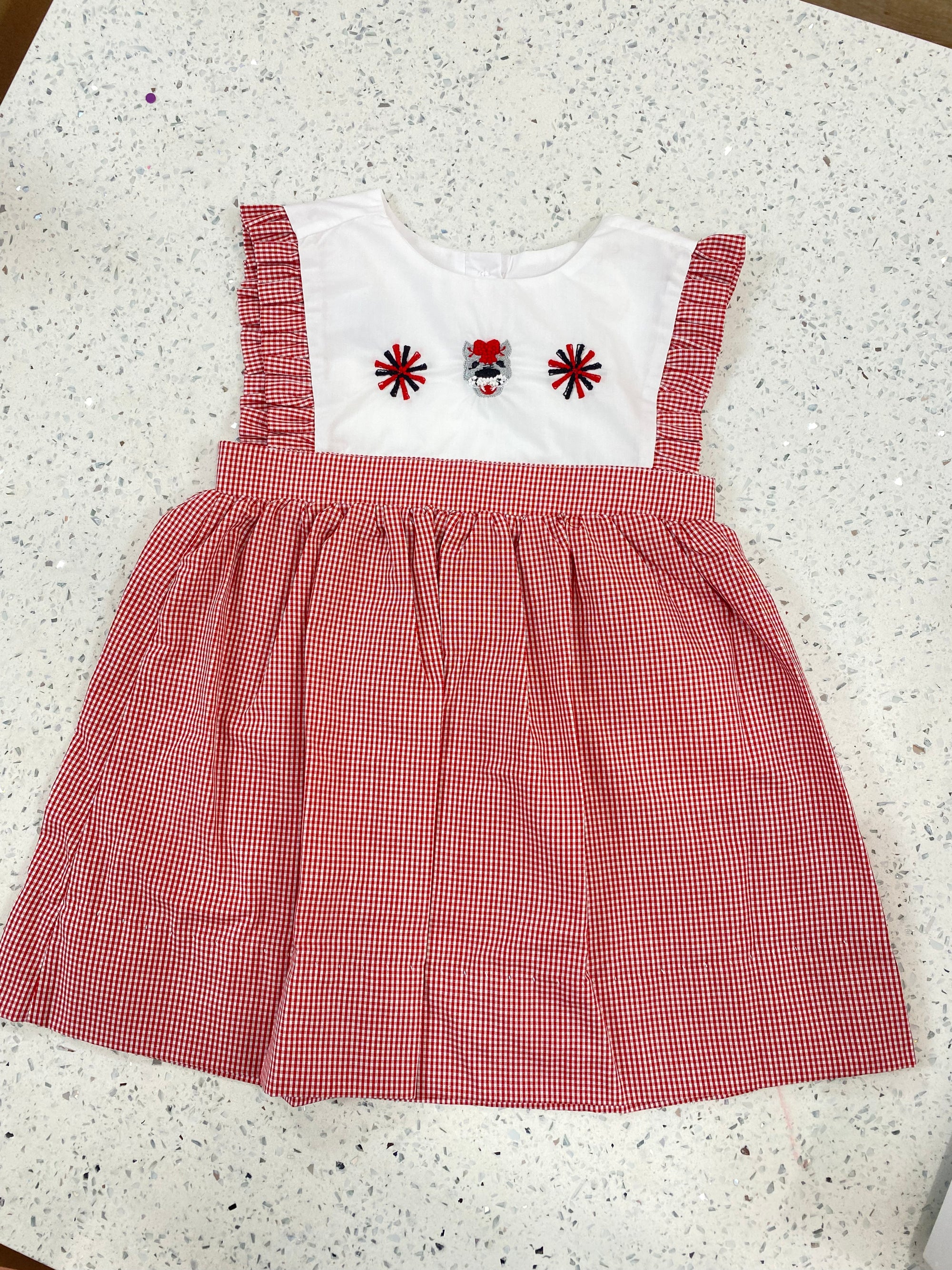 Krewe Kids: Red Wolf French Knot Dress