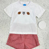 Krewe Kids: Red Wolf French Knot Boys Short Set