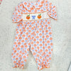 Delaney: Smocked Bow Pumpkin Romper