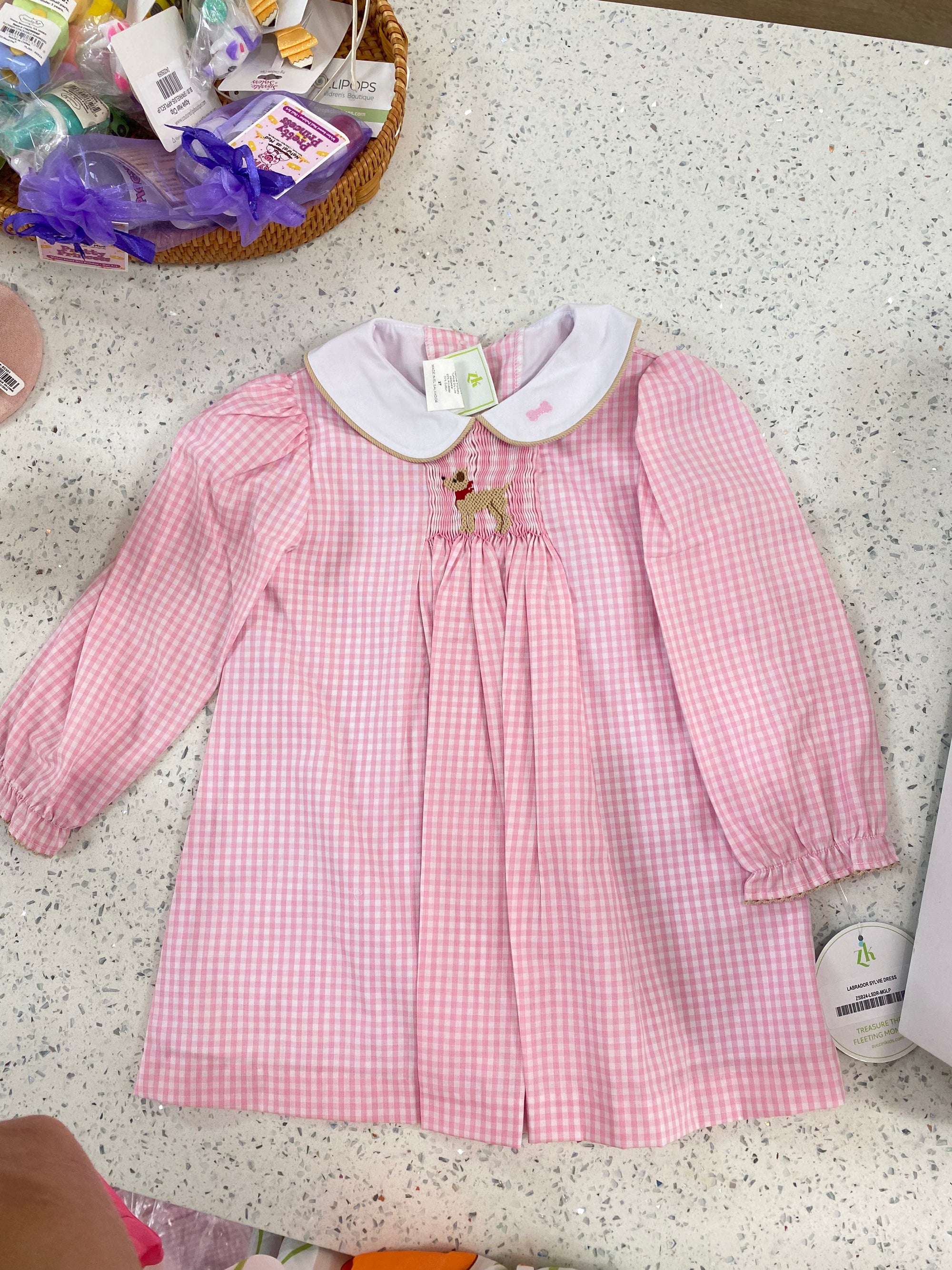 Zuccini: Labrador Sylvie Dress - Pink Mini Gingham