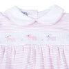 Magnolia Baby: Hoppity Hop Classics Smocked Flutters Bubble- Pink