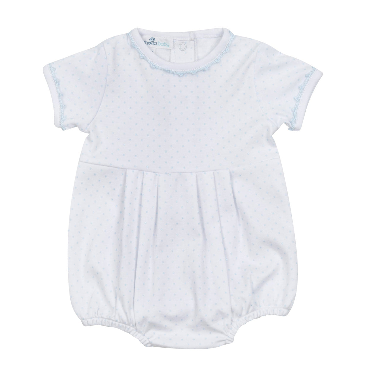 Magnolia Baby: Little Love Bubble White w/ Blue Polka Dots