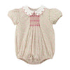 Carriage Boutique: Puff Sleeve Tan Floral Smocked Bubble