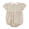 Carriage Boutique: Puff Sleeve Tan Floral Smocked Bubble