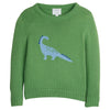 Little English: Intarsia Sweater - Blue Dinosaur