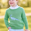 Little English: Intarsia Sweater - Blue Dinosaur