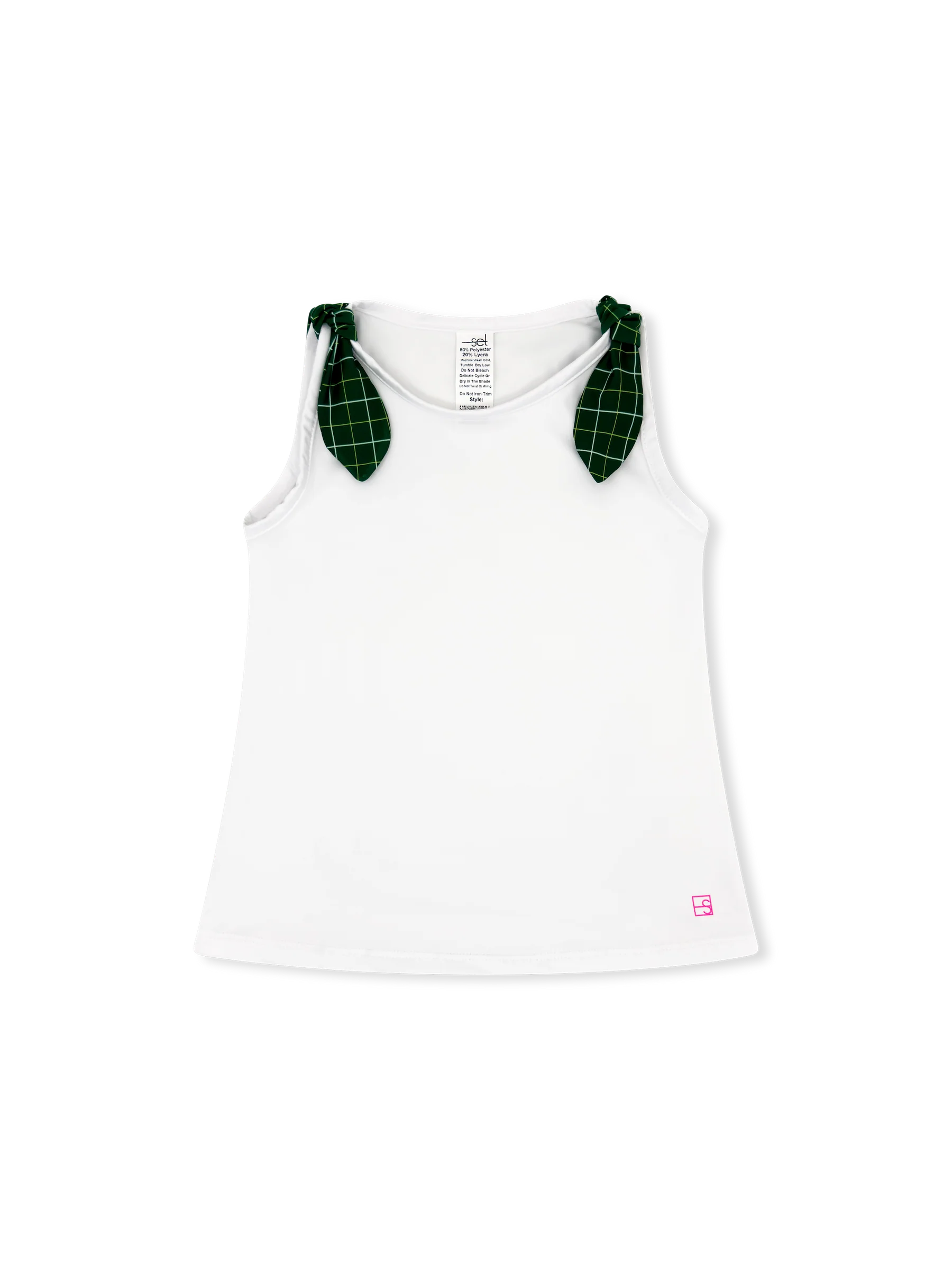 Set Athletics: Jessica Tank - Pure Coconut, Country Club Windowpane