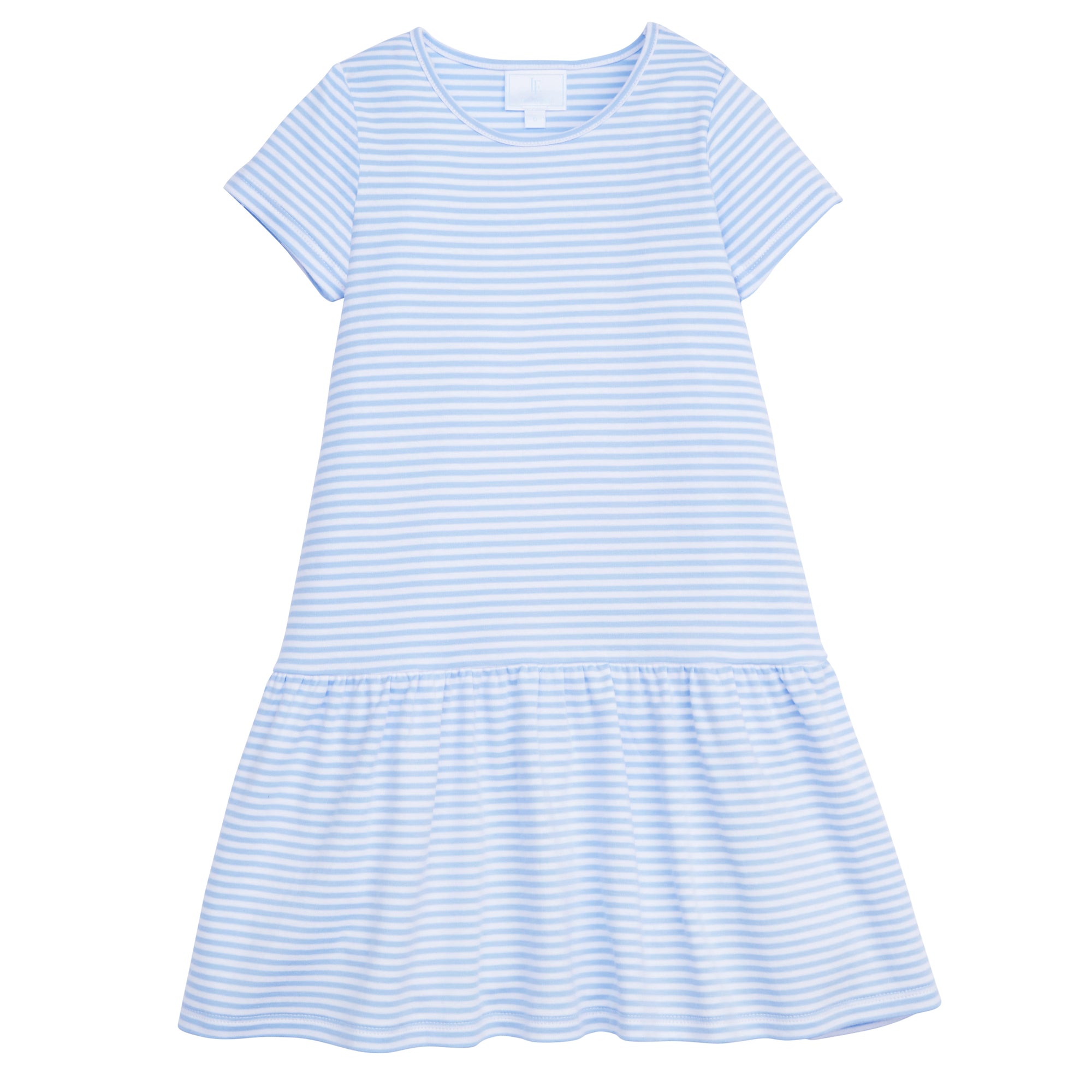 Little English: Kari T-Shirt Dress - Light Blue Stripe