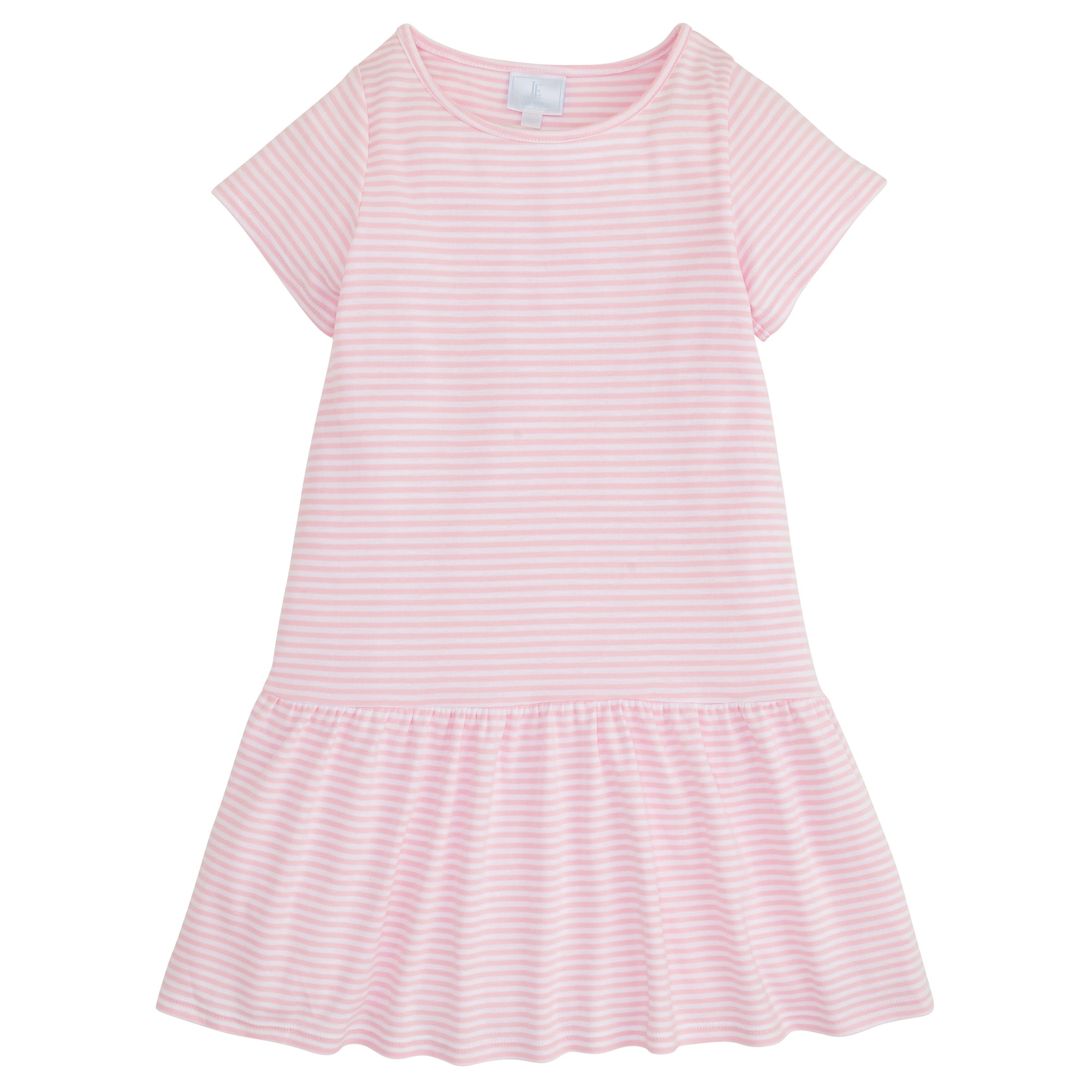 Little English: Kari T-Shirt Dress - Light Pink Stripe