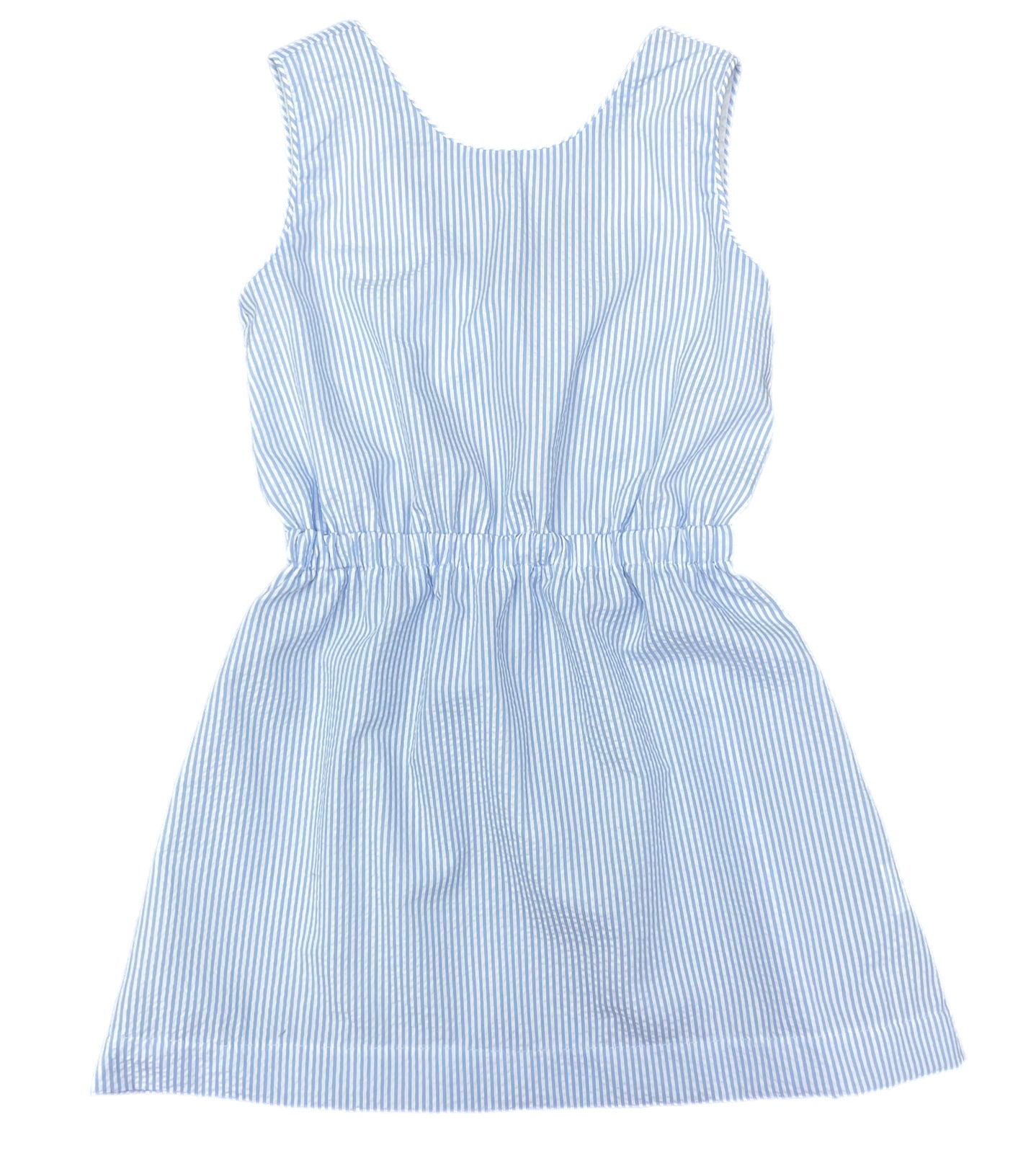 James & Lottie: Kristin Knot Dress Blue Seersucker