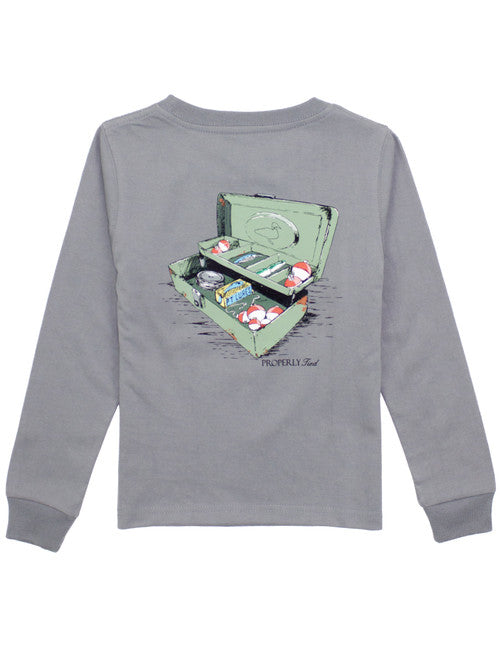 Properly Tied: Boy's Tackle Box LS Battleship Grey