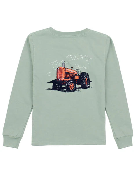 Properly Tied: Boys Tractor LS - Sage