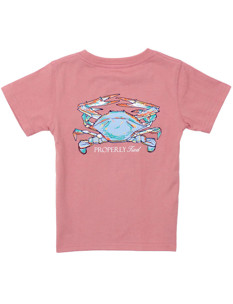 Properly Tied: Boys Claws Short Sleeve - Salmon