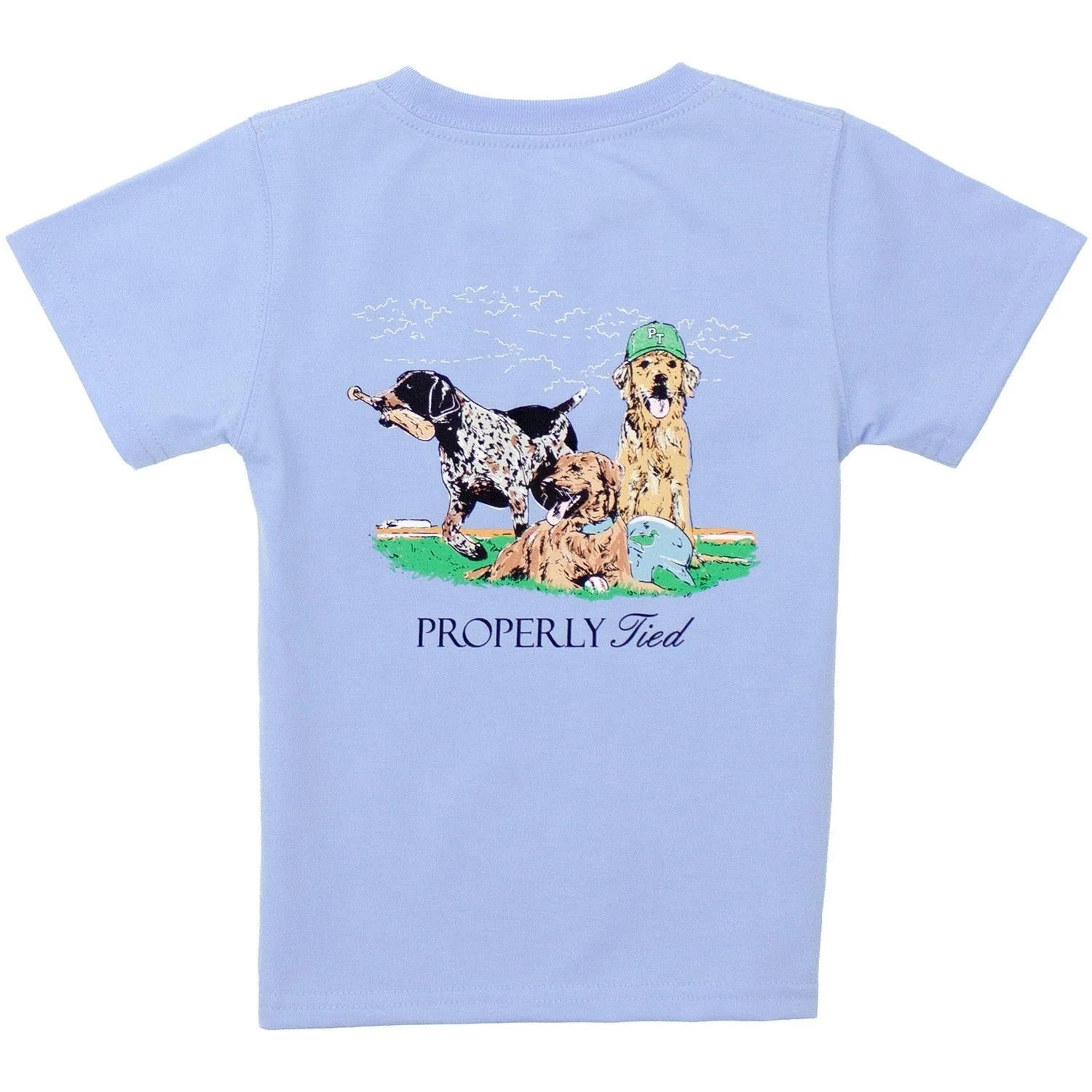 Properly Tied: Boys Diamond Dogs Short Sleeve - Light Blue