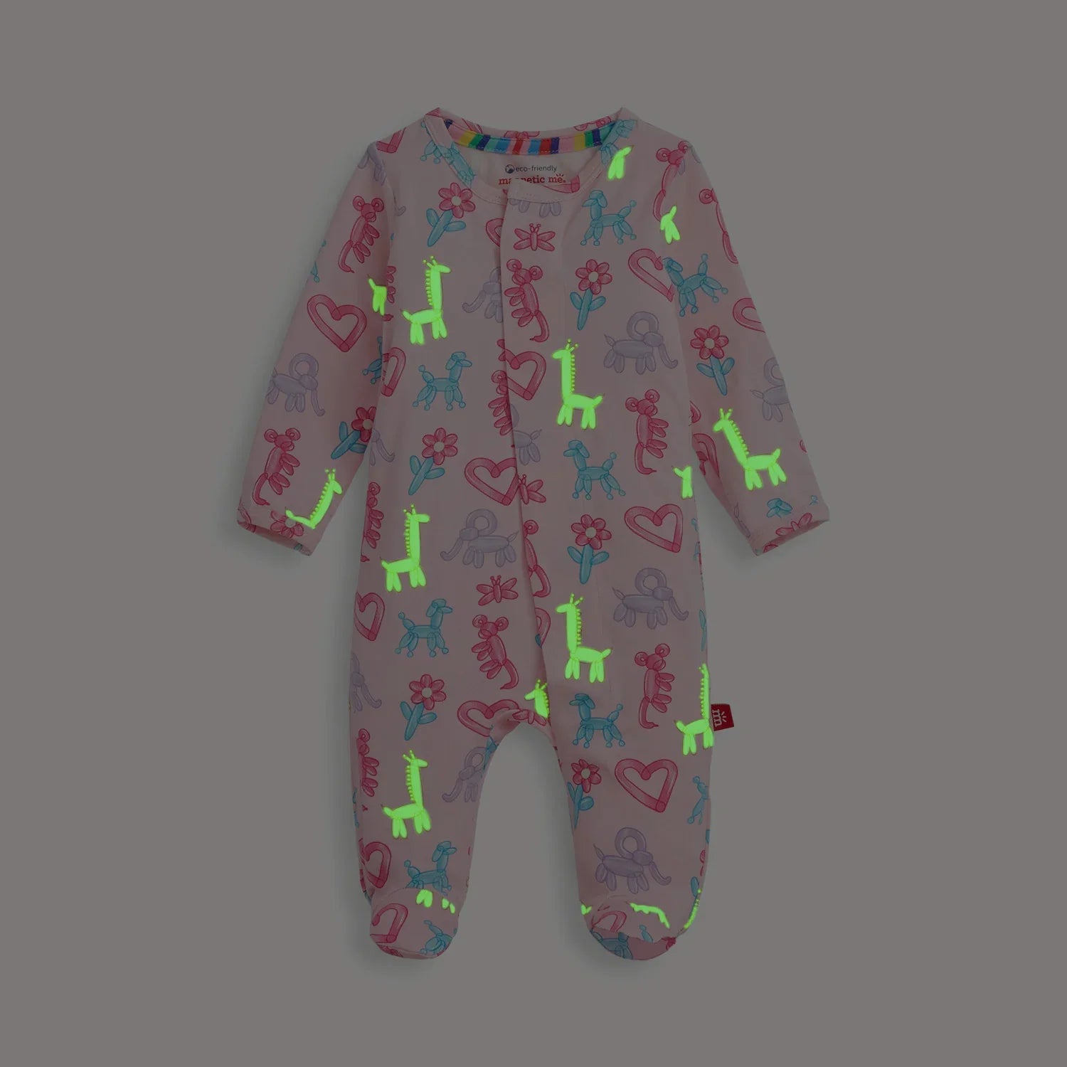 Magnetic Me: Party Animals Glow in the Dark Modal Footie - Pink