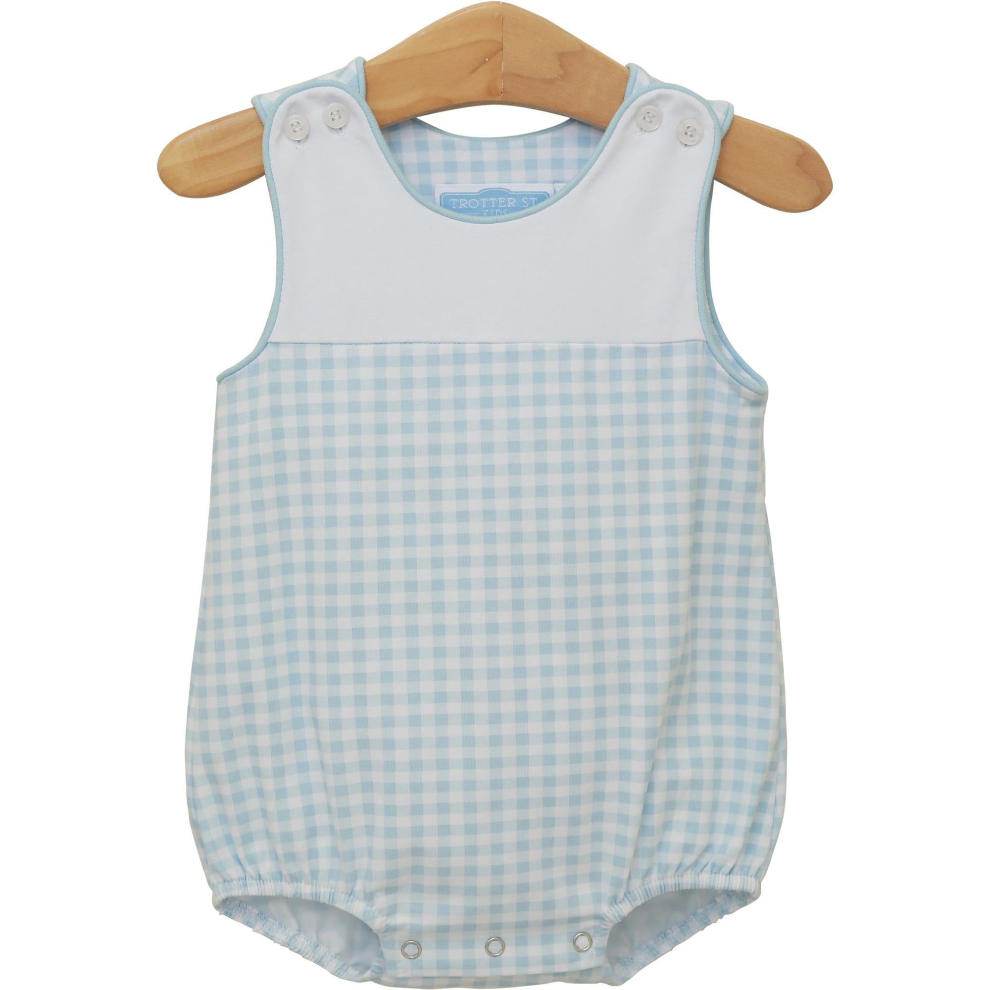 Trotter Street: Madden Bubble- Light Blue Gingham