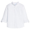 Little English: Mandarin Collar Roll Sleeve Shirt - Savannah Stripe