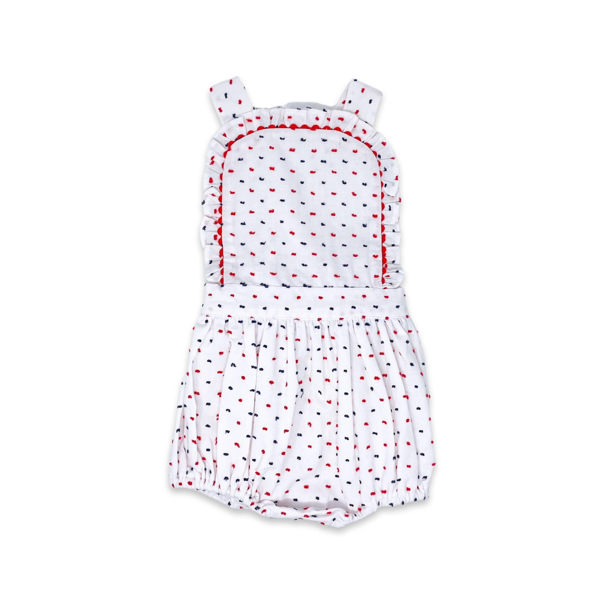 Lullaby Set: Margaux Bubble - Navy/Red Swiss Dot