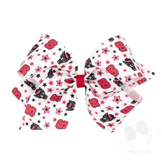 wee ones: NC State Logo Print Grosgrain Hair Bow