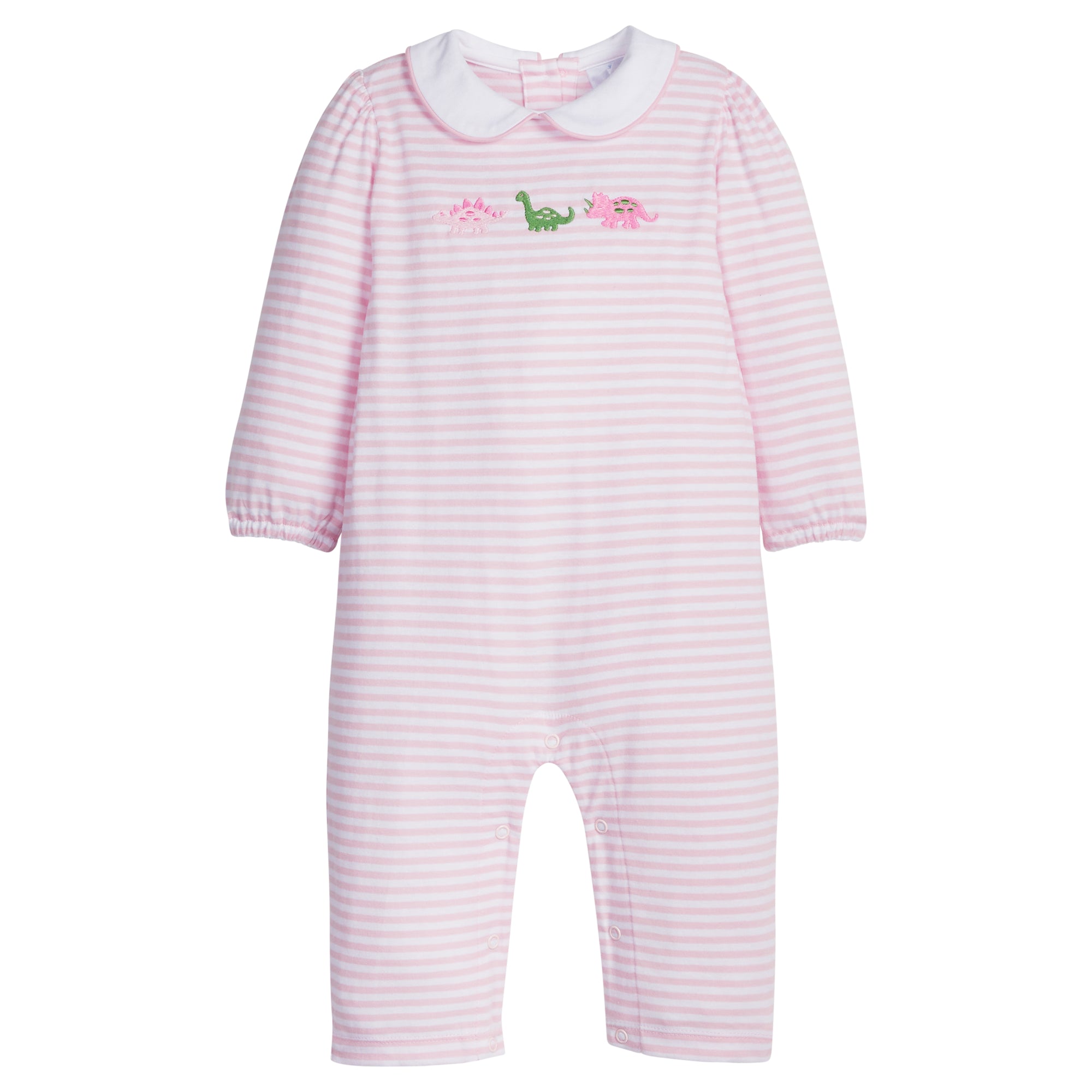 Little English: Peter Pan Embroidered Romper - Dinosaur