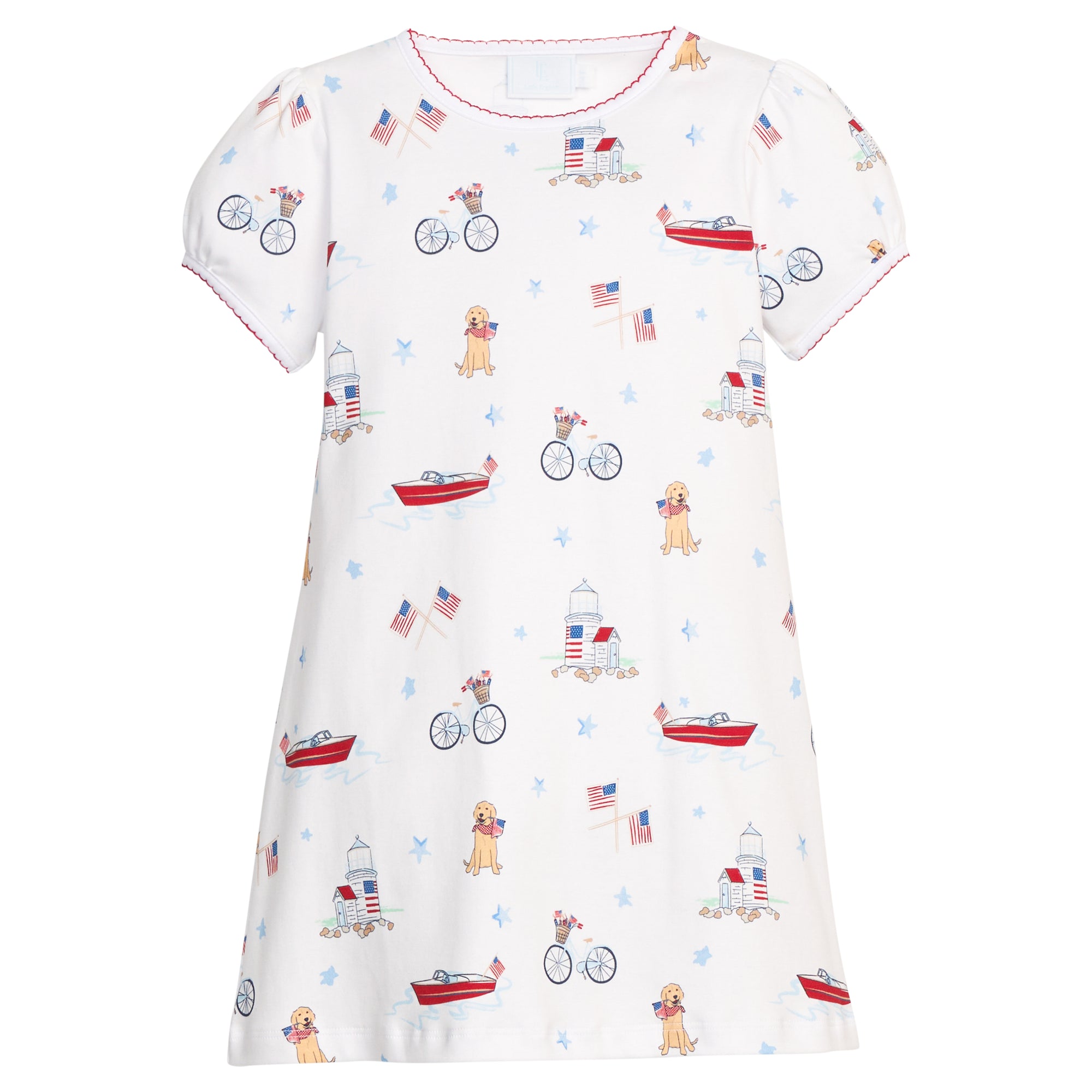 Little English: Printed T-Shirt Dress - Coastal Summer